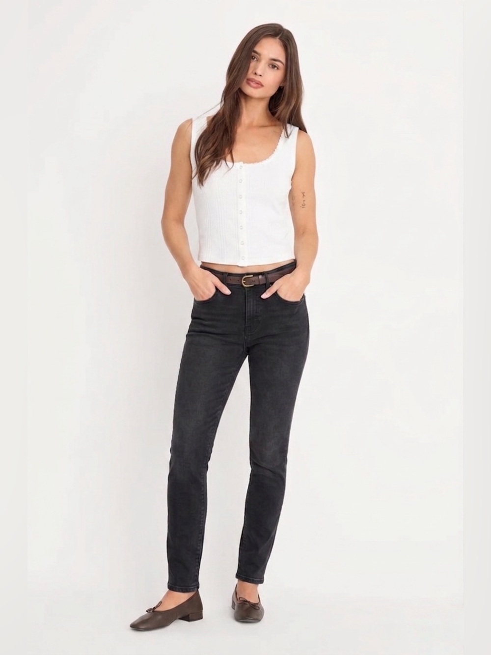 076 GOOD AMERICAN Women's High Waist Good Legs Crop Skinny Jean - Black, 12